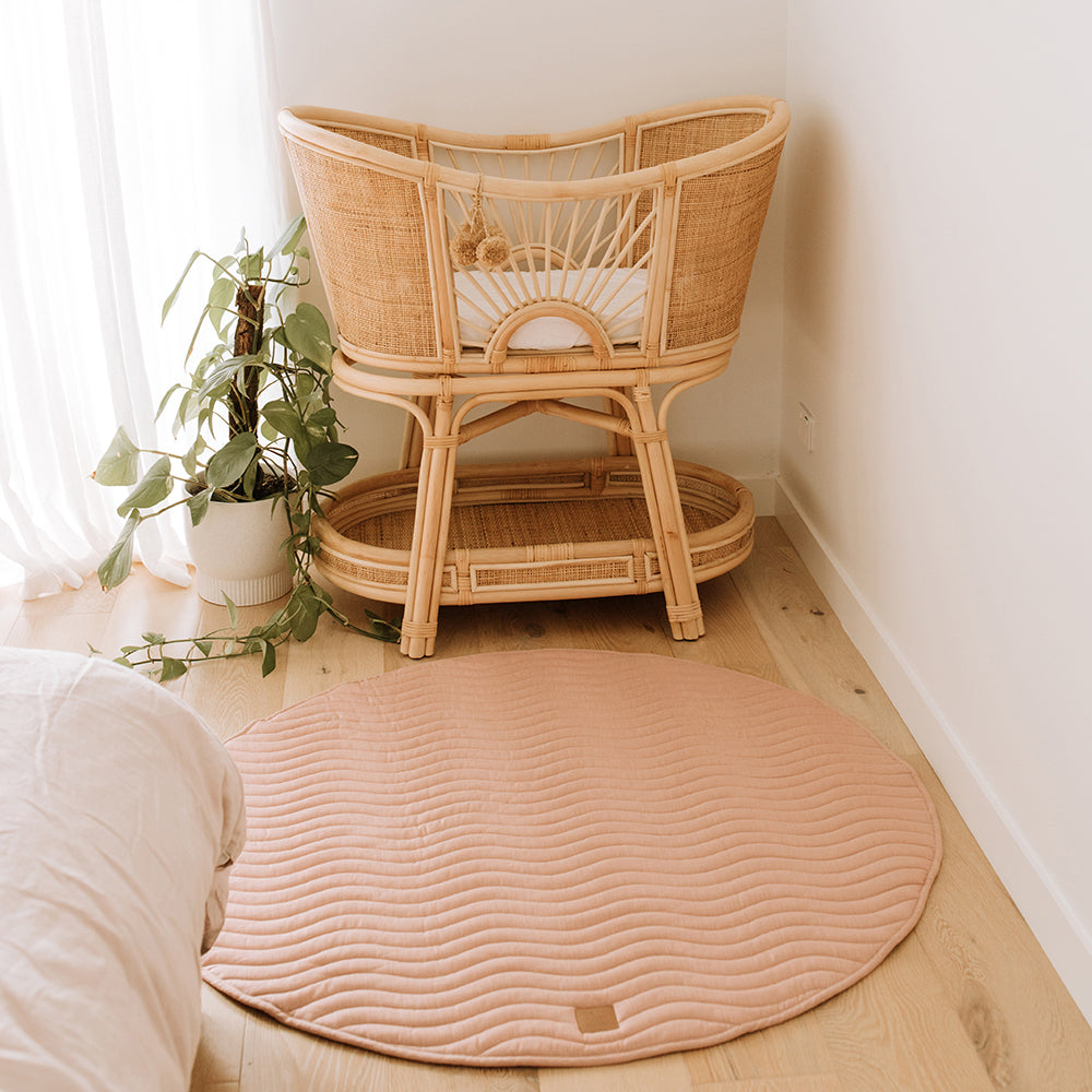 THE MUSE EDITION LINEN BABY PLAY MAT - BLUSH