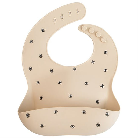 MUSHIE SILICONE BIB - BLACK DAISY