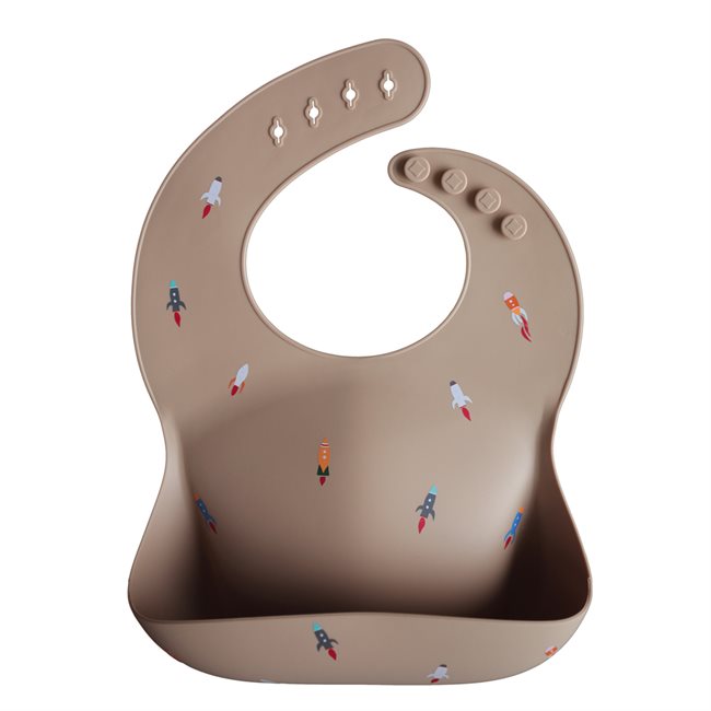 MUSHIE SILICONE BIB - ROCKETS