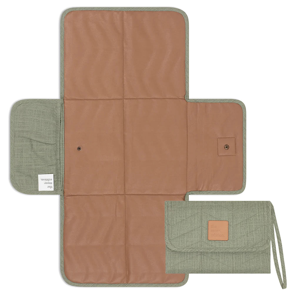 THE MUSE EDITION LINEN CHANGE MAT - SAGE