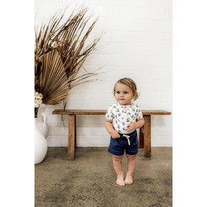 SNUGGLE HUNNY KIDS ORGANIC SHORTS - NAVY