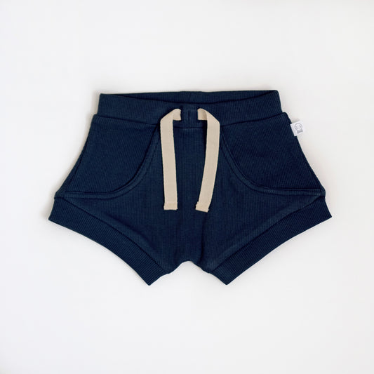 SNUGGLE HONEY KIDS ORGANIC SHORTS - NAVY