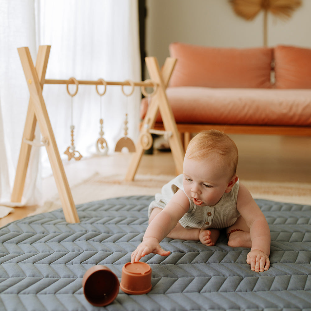 THE MUSE EDITION LINEN BABY PLAY MAT - OCEAN