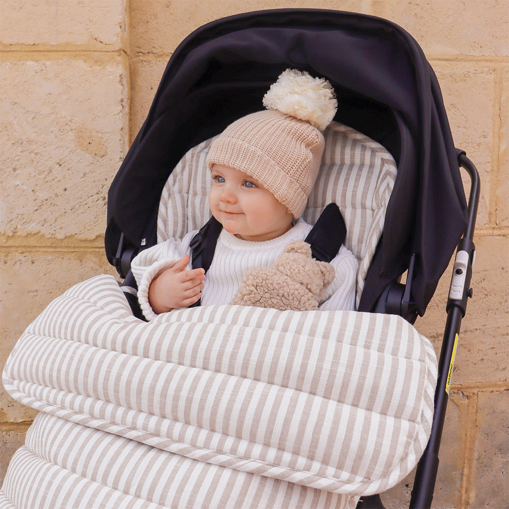 THE MUSE EDITION LINEN PRAM COSY- STRIPE