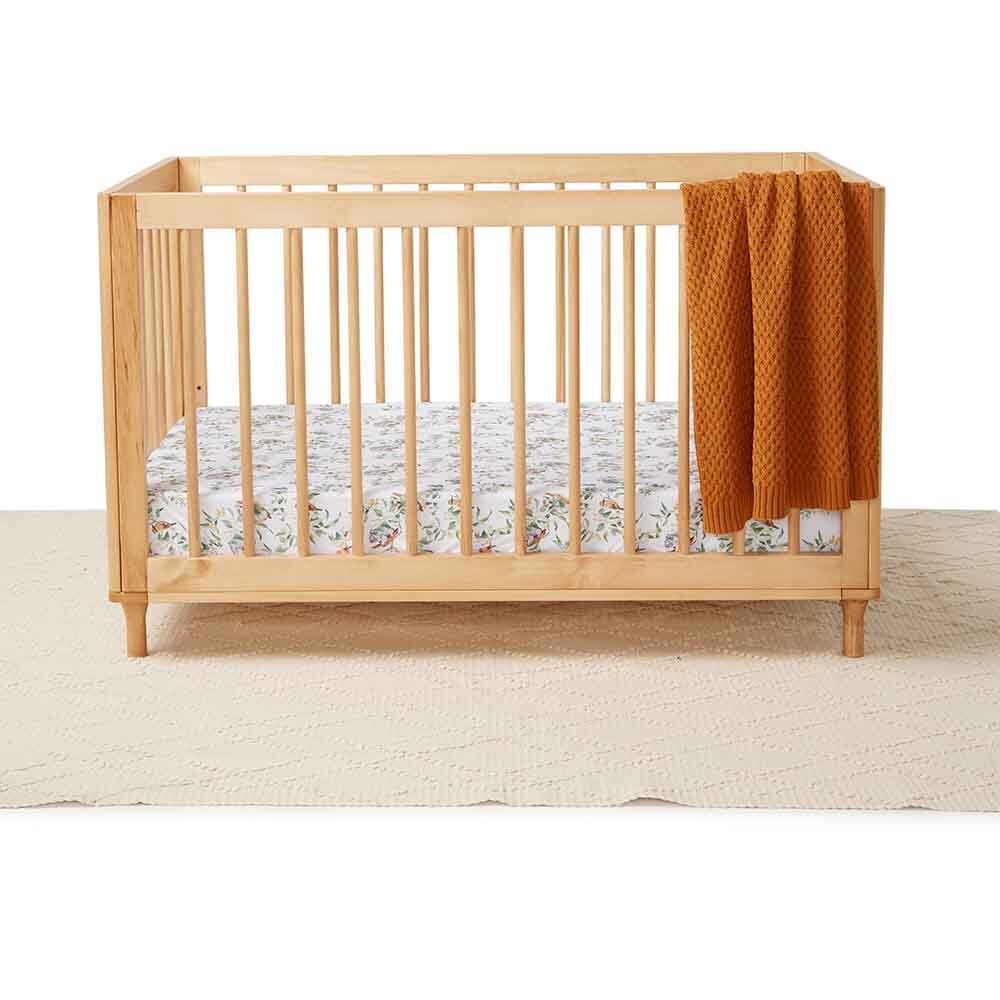 SNUGGLE HUNNY EUCALYPT ORGANIC FITTED COT SHEET