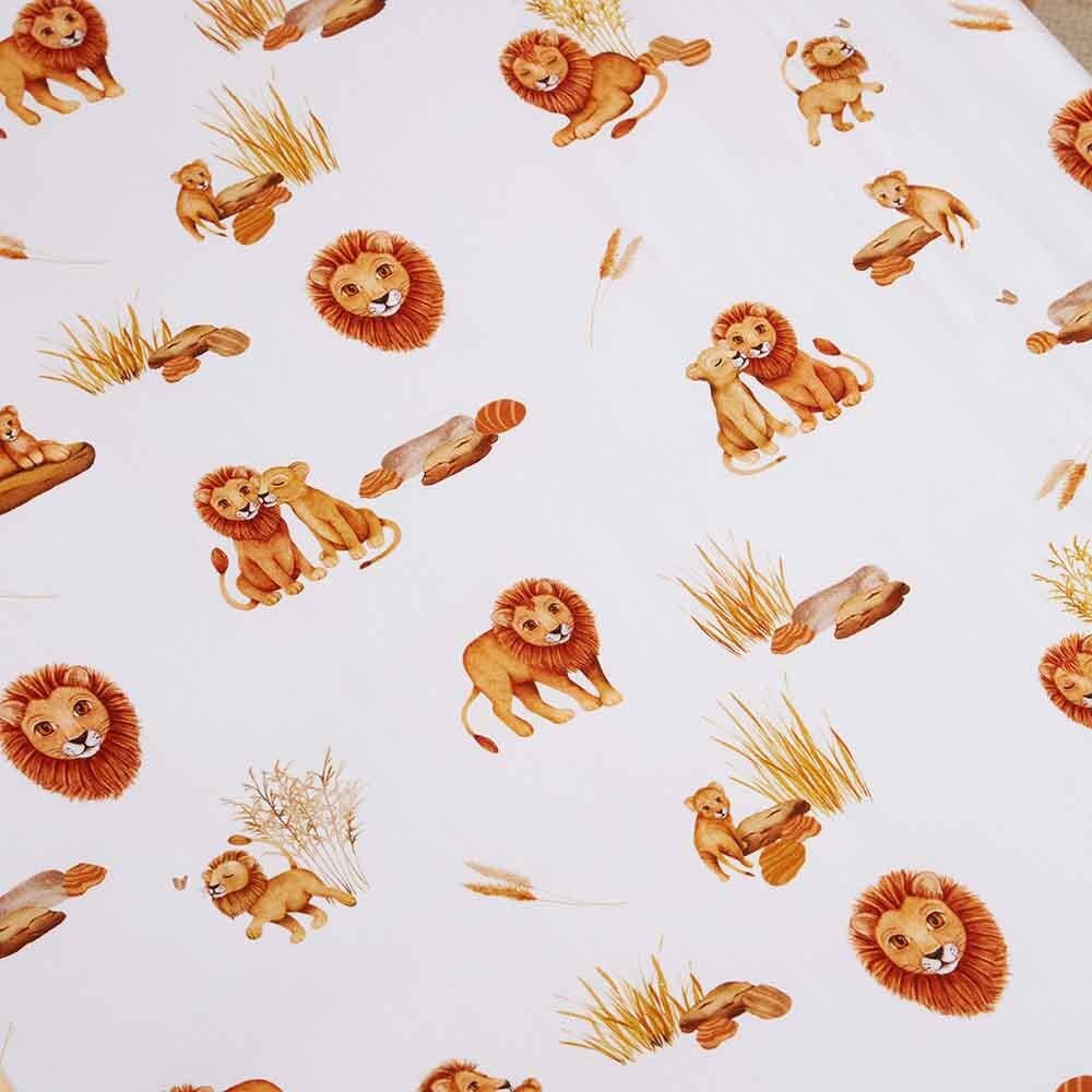 SNUGGLE HUNNY LION ORGANIC FITTED COT SHEET