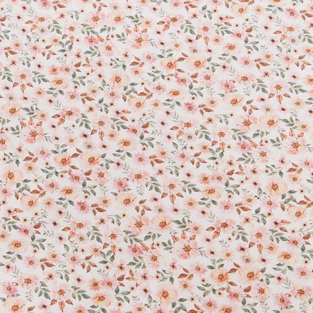 SNUGGLE HUNNY SPRING FLORAL ORGANIC FITTED COT SHEET