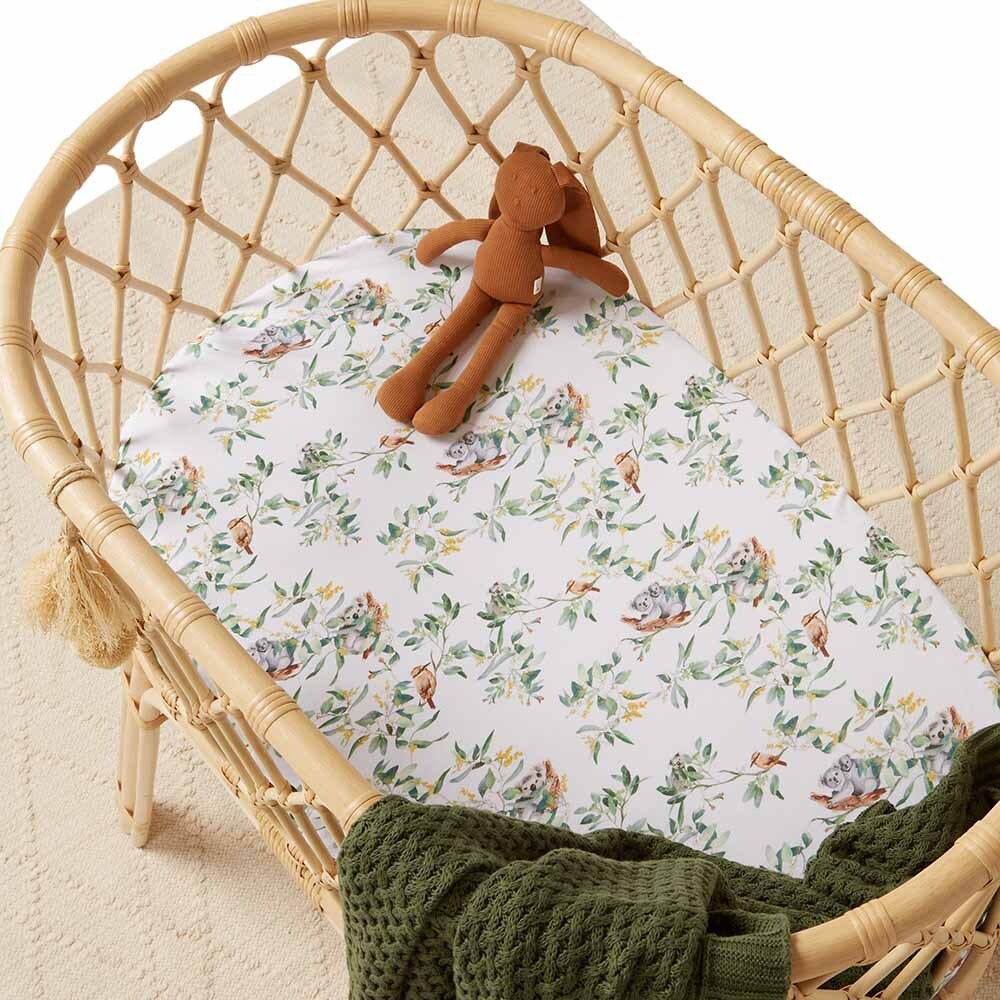 SNUGGLE HUNNY EUCALYPT BASSINET SHEET