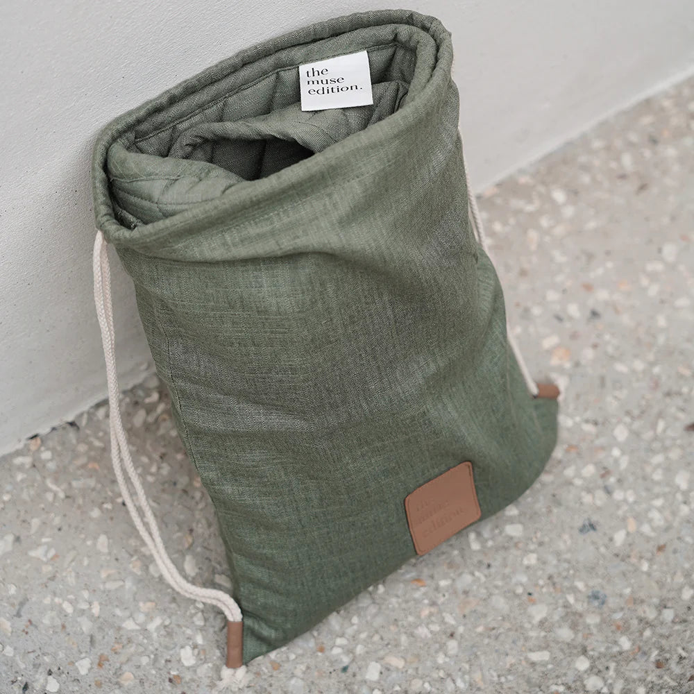 THE MUSE EDITION UNIVERSAL LINEN PRAM LINER - SAGE