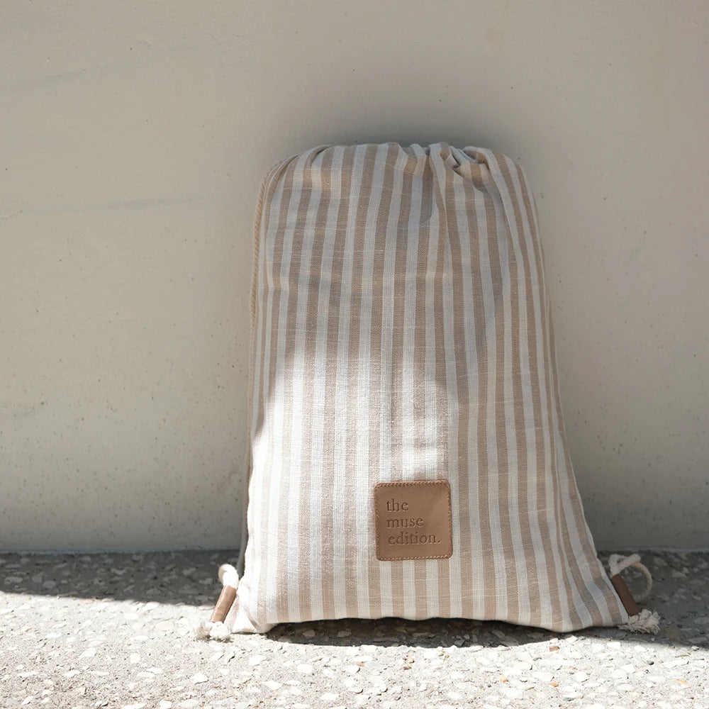 THE MUSE EDITION UNIVERSAL LINEN PRAM LINER - STRIPE